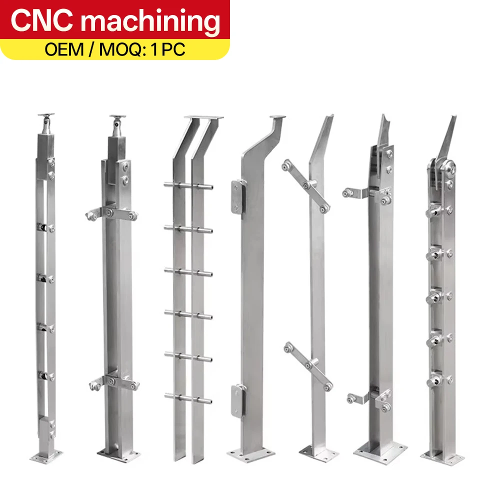 Custom 304 Stainless Steel Posts for Railings, Stair Handrails and Stainless Steel Balustrade Post Accessories CNC Machining OEM