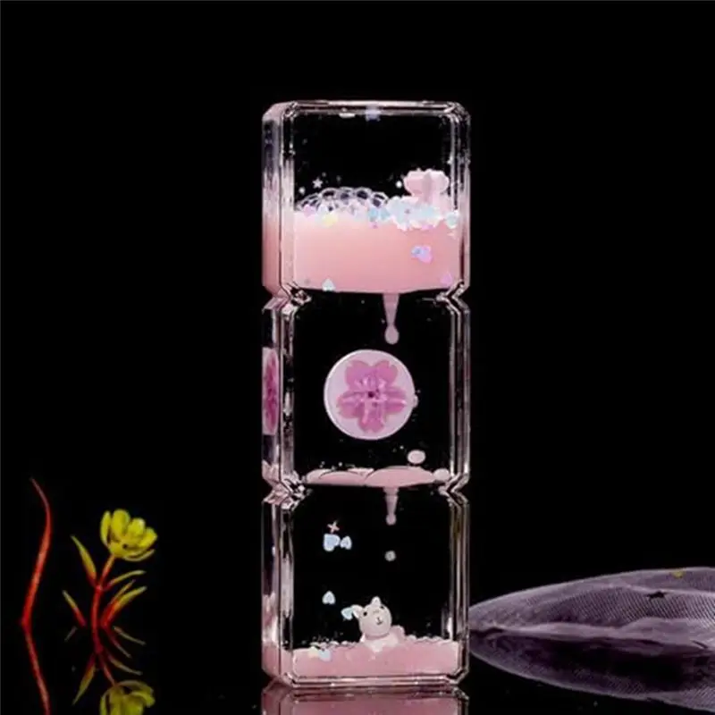 【Ship Within Mini Cartoons Liquid Hourglass, Hourglass For Kids, Cartoon Hourglass , Office/Home Desktop Decoration