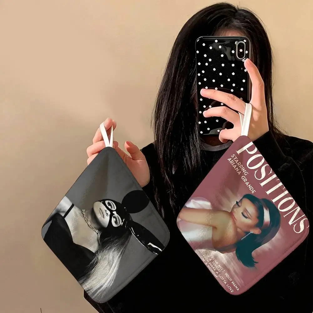 Ariana Singer Grande  Hanging Kitchen Towel, Polyester Cotton Fabric, Absorbent Hand Wiping Towel for Home Dormitory