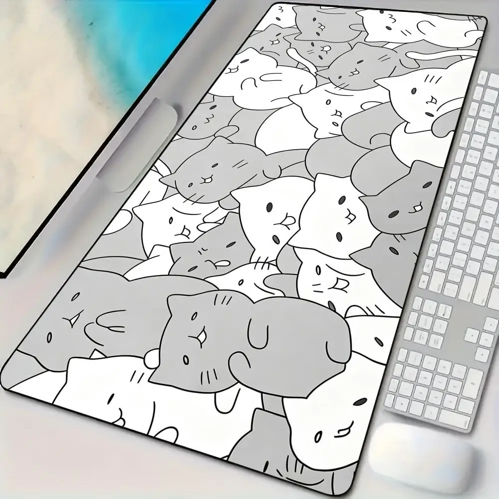 Cute cartoon cat group Mouse Pad Desk Mat Large Computer Office Carpet XXL Mousepad Gamer Gaming PC Accessories Keyboard Rug