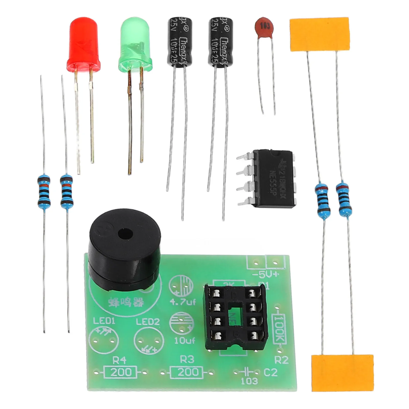 3Pcs Ne555 Astable Multivibrator Circuit DIY Electronics Training Kit Dual LED Flasher Soldering Practice Set 555 Timer Circuit