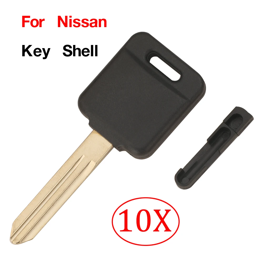 jingyuqin 10PCS Transponder Replacement Remote Ignition Car Key Shell Case Fob For Nissan Qashqai Tiida With Label No Chip