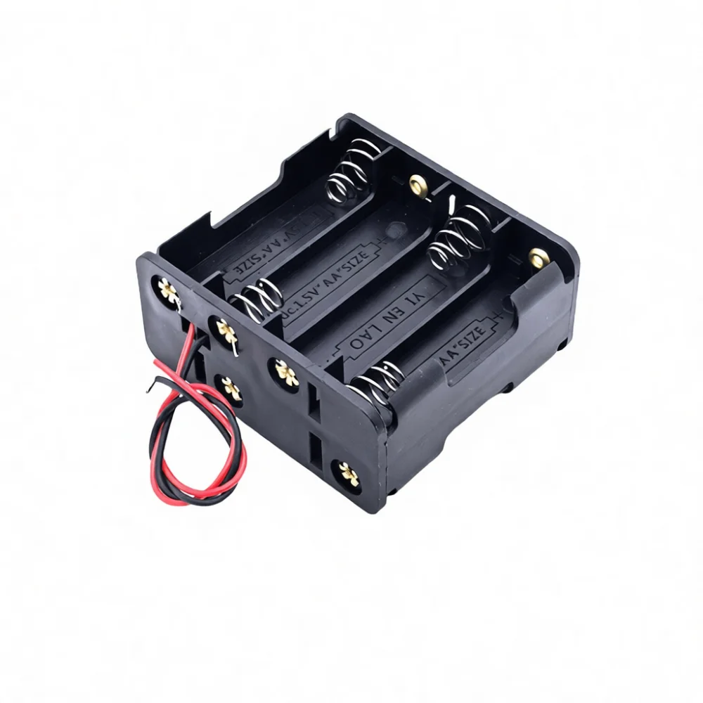 AA Battery Case Holder With On Off Switch And Wiring For DIY Projects Electronics Component Battery Organizer Storage Box