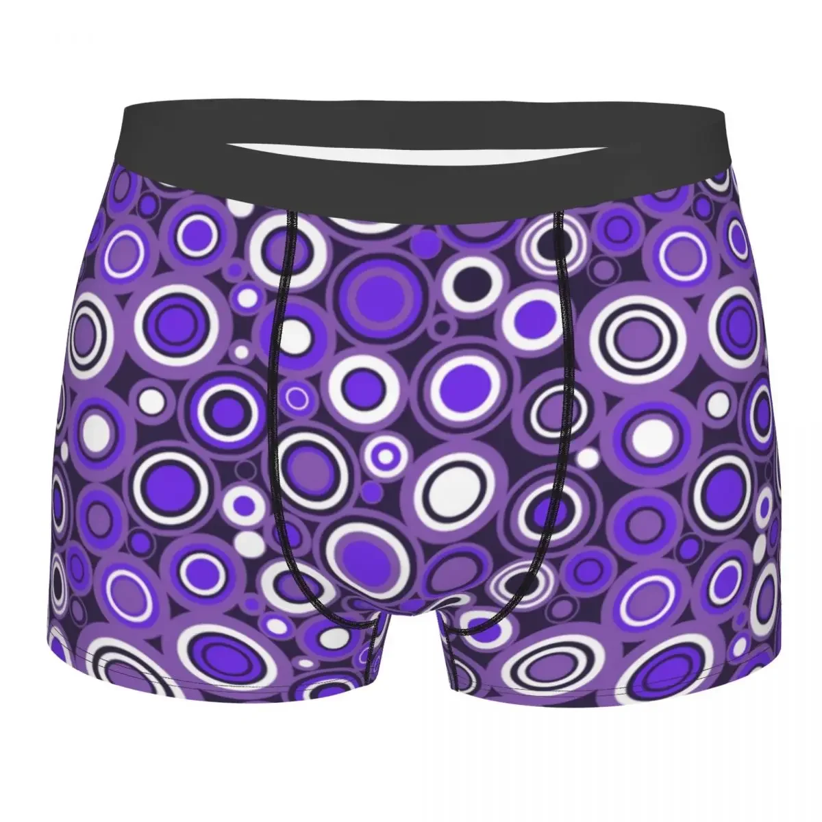 Custom Ultra Violet And White Circle Retro Pattern Underwear Men Print Boxer Briefs Shorts Panties Breathable Underpants