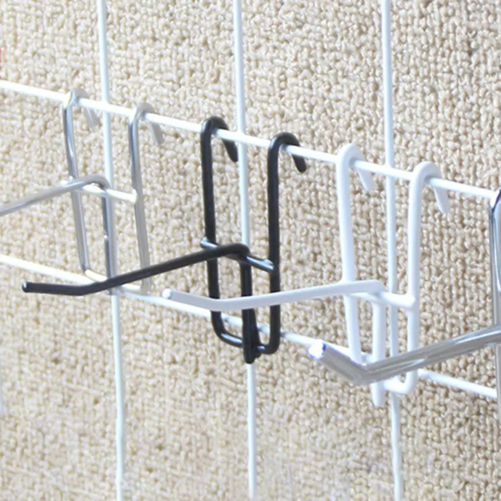 10Pcs Metal Mesh Panel Hangers Reusable Supermarket Hanger Universal Retail Shop Mesh Panel Hooks Coat Bag Hanger Hook Wall Hook