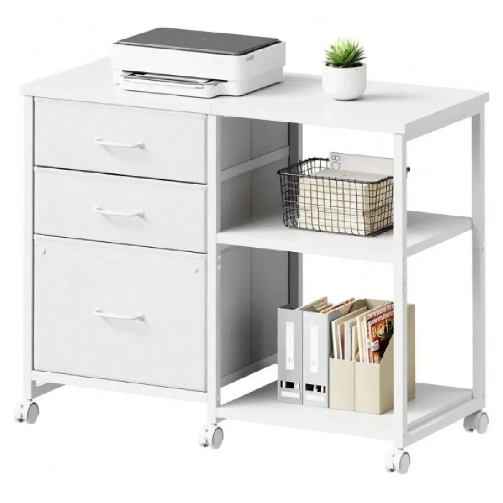 

Office Storage Cabinets And ShelvingDrawer File Cabinet With Wheels Rolling Printer Stand With Open Storage Shelf Fabric Lateral