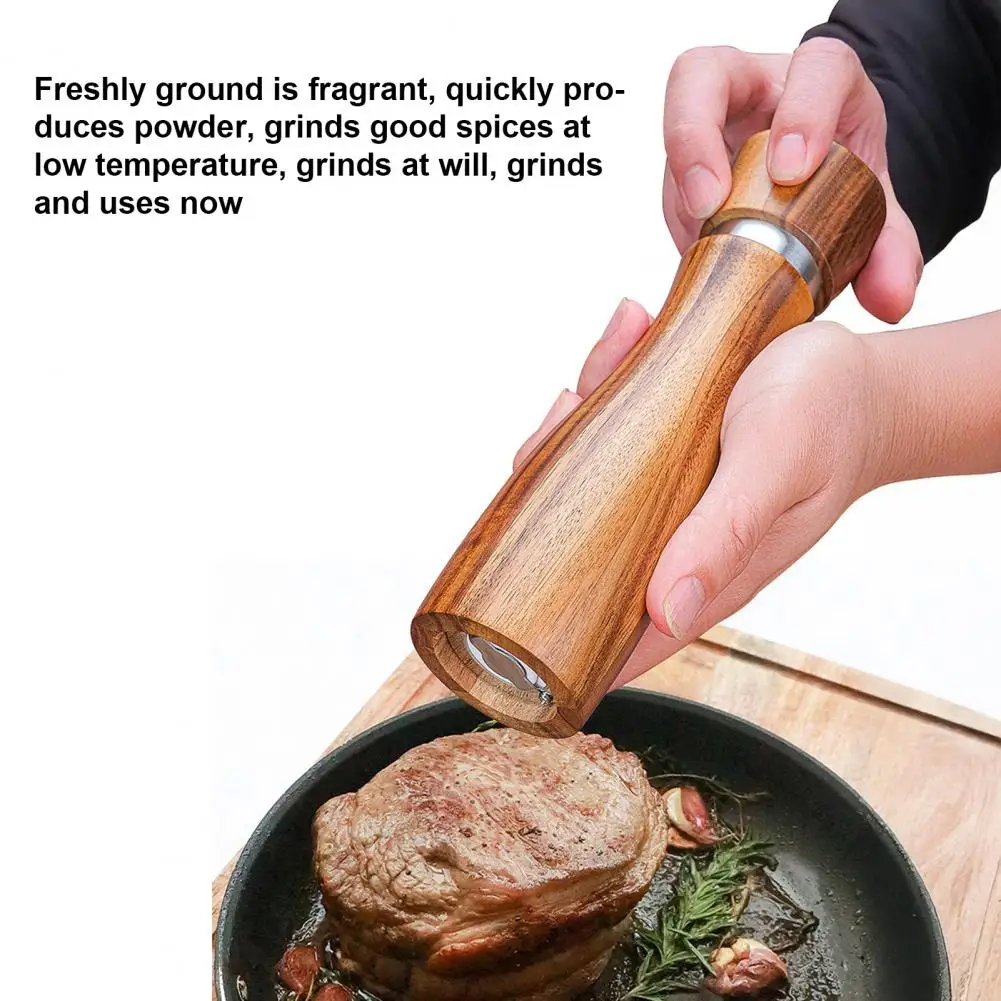 Wood Salt And Pepper Shaker Adjustable Simple Operation Fragrant Spice Mill Nut Adjustable Grinder Birthday Gifts 그라인더