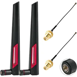 Dual Band 2.4G 5.8G RP SMA Male 12dBi WiFi Antenna + 15cm Adapter Cable for Network Card USB Adapter Security IP Camera