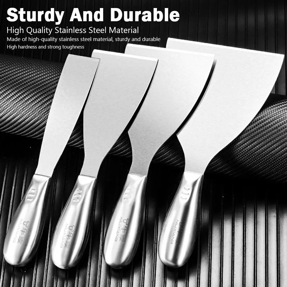 New Stainless Steel Putty Shovel Durable Rustproof Scraper Thickened Steel Shovel Paint Construction