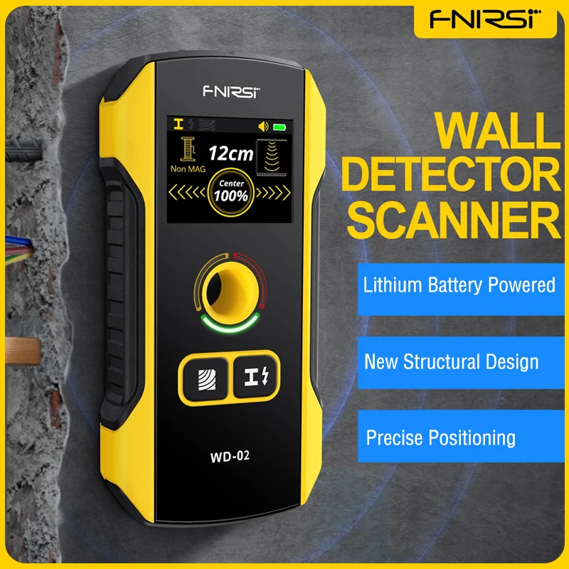 FNIRSI WD-01/WD-02 Wall Metal Detector Scanner AC Live Cable Wires Metal Wood Stud Find with Positioning Hole Wall Detector Tool