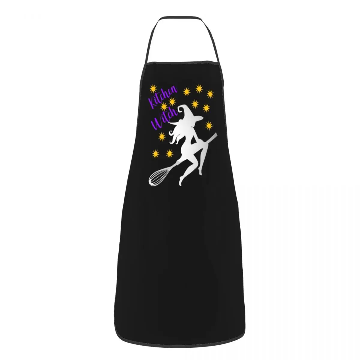 

Funny Kitchen Witch Riding A Whisk Bib Aprons Women Men Unisex Kitchen Chef Tablier Cuisine for Cooking Baking Gardening