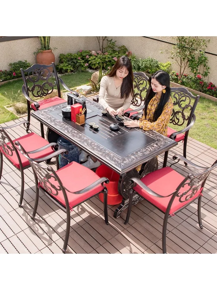 European-Style Cast Aluminum Table and Chair Leisure Simple Courtyard Iron Balcony Waterproof and Sun Protection furniture