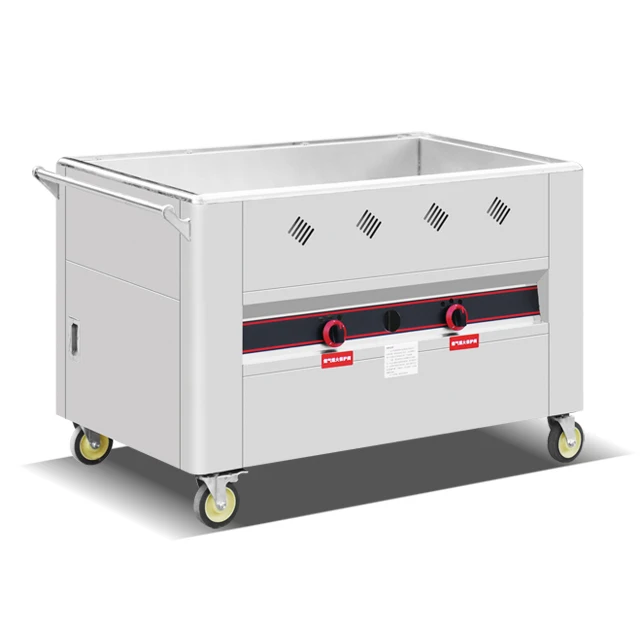 

for Stainless Steel Chinese Dim-sum Trolley Gas Dim-sum Warmer Trolley for Restaurant