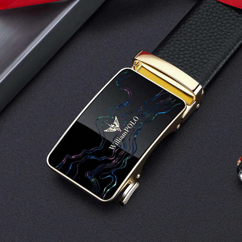 wisliampolo-男性用の高級ブラックレザーベルト自動バックル有名ブランド-21520-21p