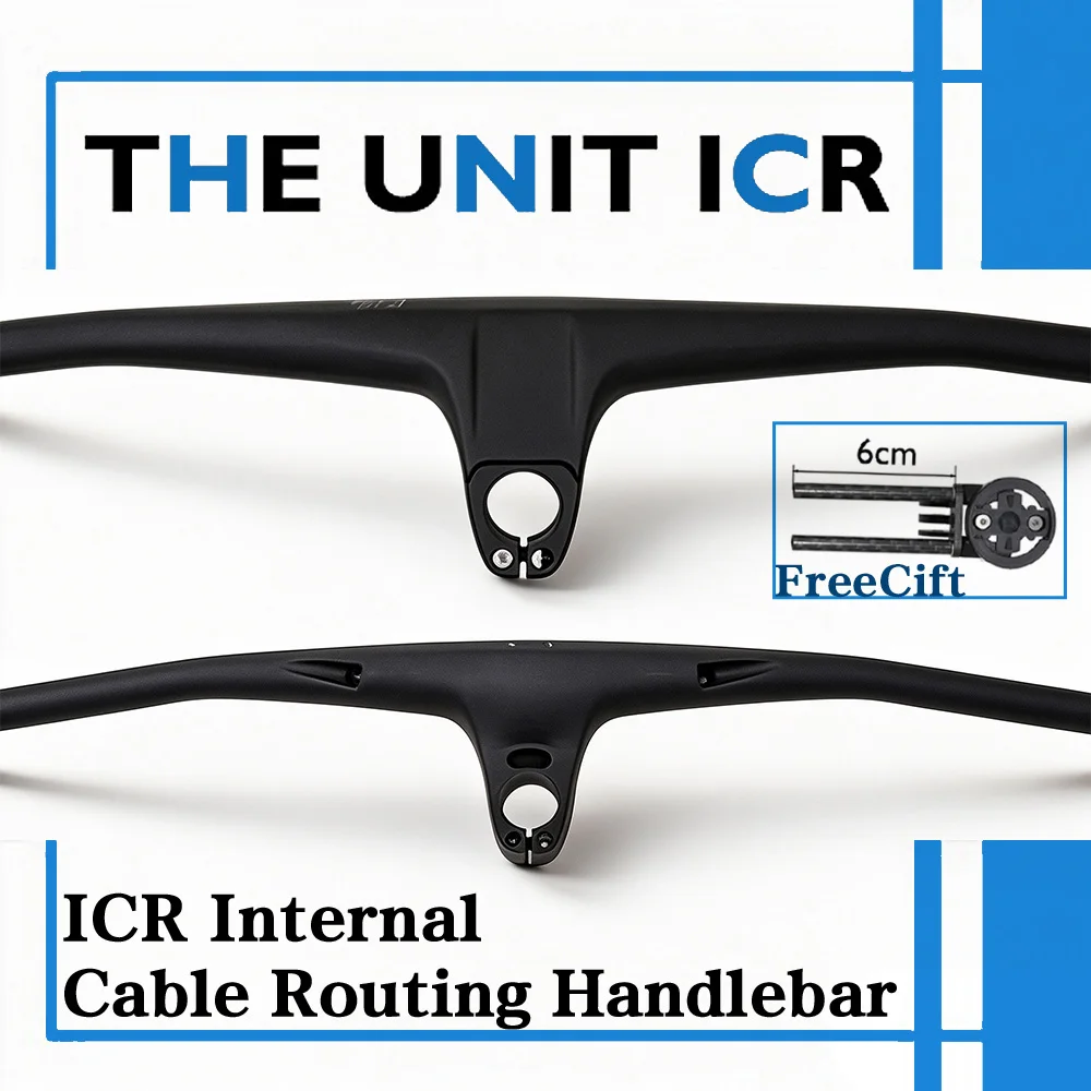 for THE UNIT ICR Internal Routing Carbon MTB Handlebar 760-800mm Integrated Stem 44/55/66/77mm Matte