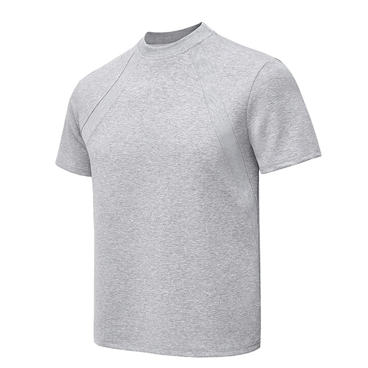 Short Boxy Liquid Ammonia Cotton Men's T-shirt Brand Loose Short Sleeve New Front Shoulder Men T shirt Tops Tees