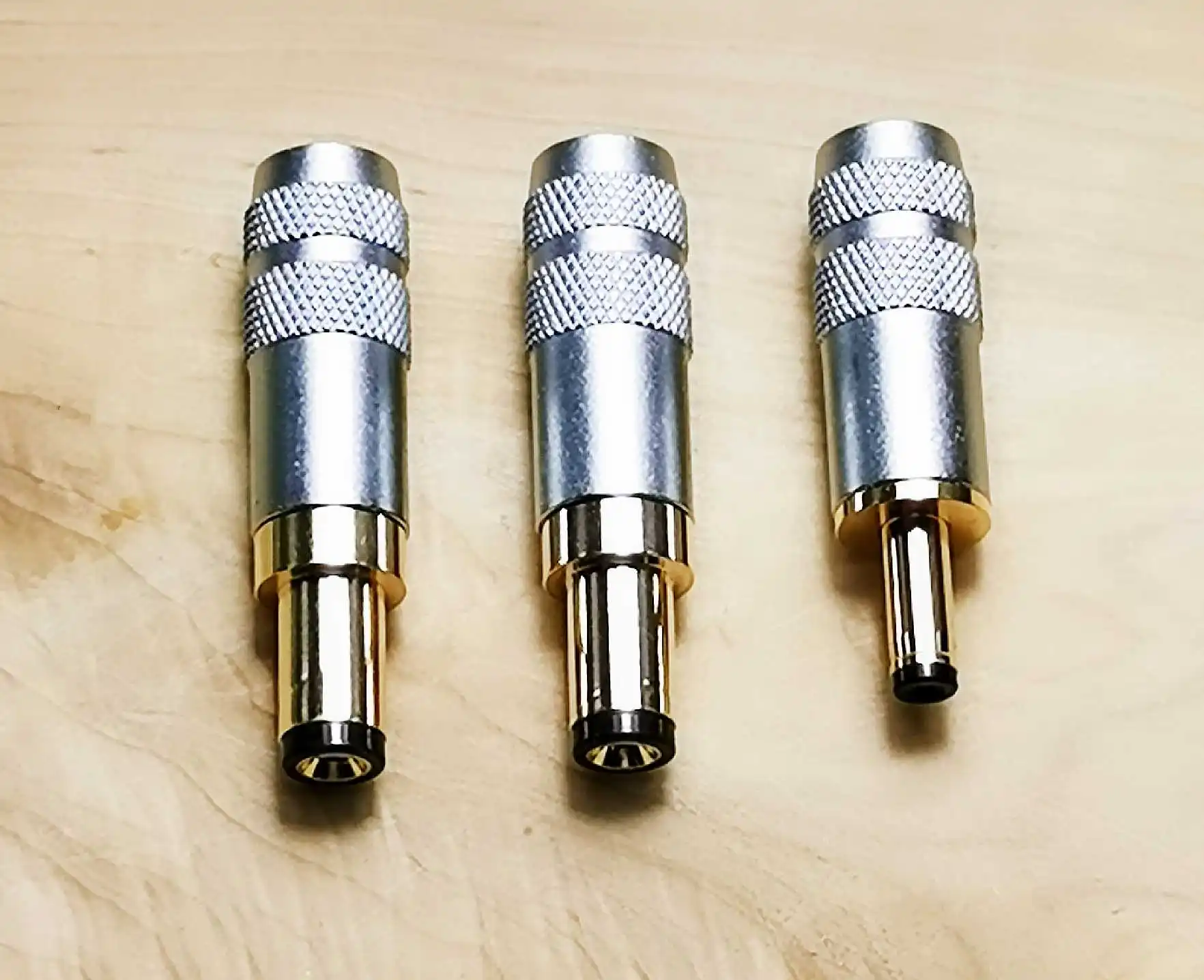 Pureline Quality Copper Plated Gold 5.5 X 2.5 5.5 X 2.1 4.0x1.7 3.5 X 1.35 mm DC Power Jack Wtyczka męska Metalowe złącze Adapter