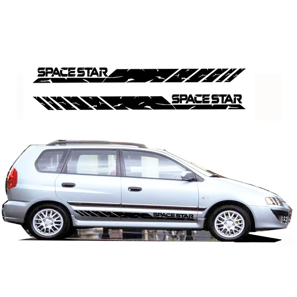 Car Styling For Mitsubishi Space Star Vinyl Car Decal Sticker Graphics Kit Sport Side Door auto accessories 2pcs