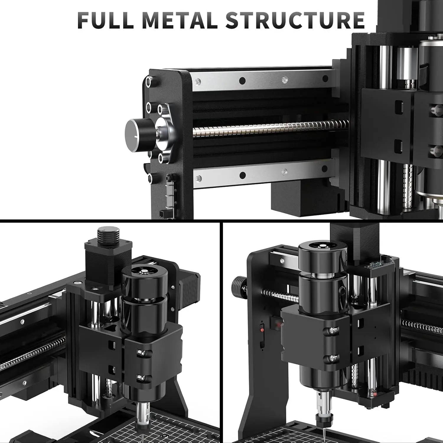 Router Machine, Wood Router 3 Axis Desktop CNC Machine for Metal Wood Acrylic MDF with Limit Switches