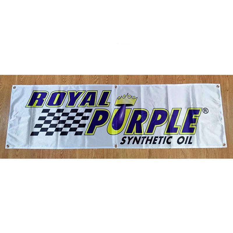 130GSM 150D Polyester Material Royal Purple Lubricants oil Banner 1.5ft*5ft (45*150cm) Size Advertising Decor Flag yhx288