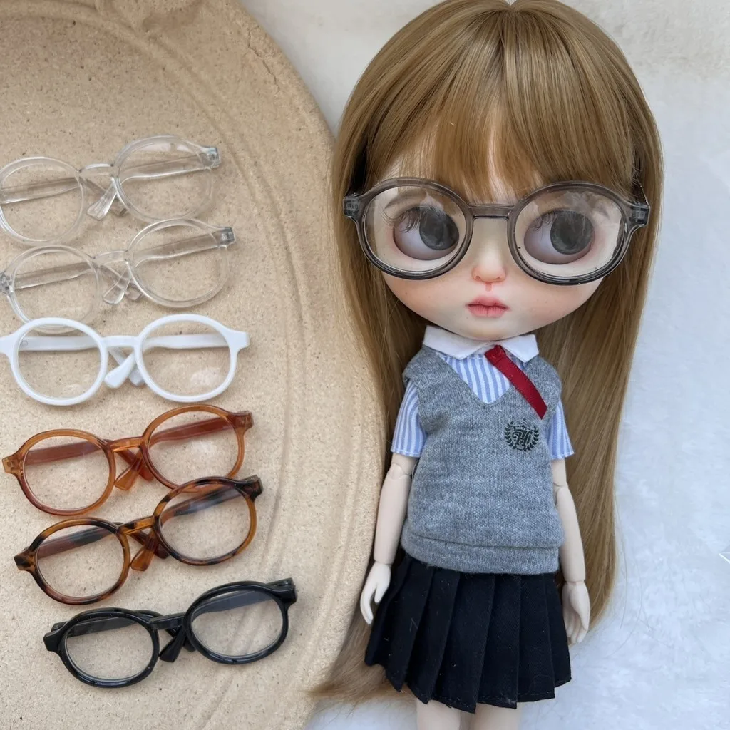 Para Blythe labubu Ob22/Ob24 gafas de muñeca 20cm 15cm muñeca de algodón estrella muñeca gafas transparentes Accesorios