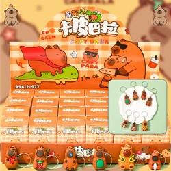 In Stock 24pcs Capybara Blind Box Keychain Cute Snot Bear Figure Mystery Box Doll Pendant Wholesale Bag Backpack Decorations