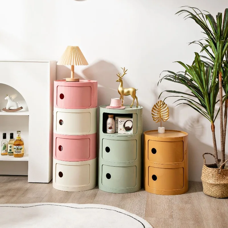 

Nordic Light Luxury Home Color Matching Multi-layer Creative Locker Multi-functional Plastic Bathroom Storage Cabinet
