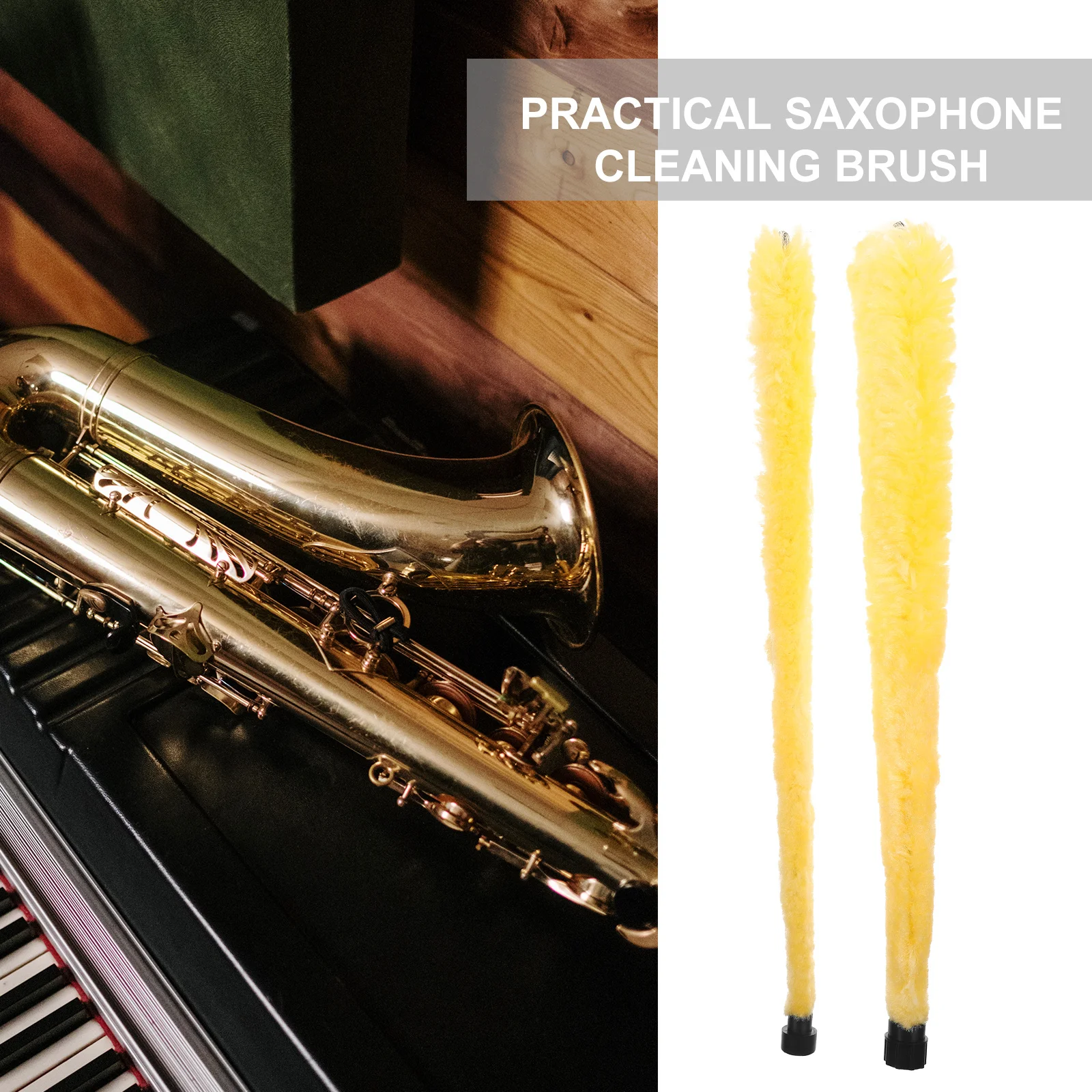 Brosse de nettoyage de Saxophone professionnelle, 2 pièces, fil de coton Durable, nettoyeur de soins de Saxophone, accessoire pratique, brosse de Saxophone