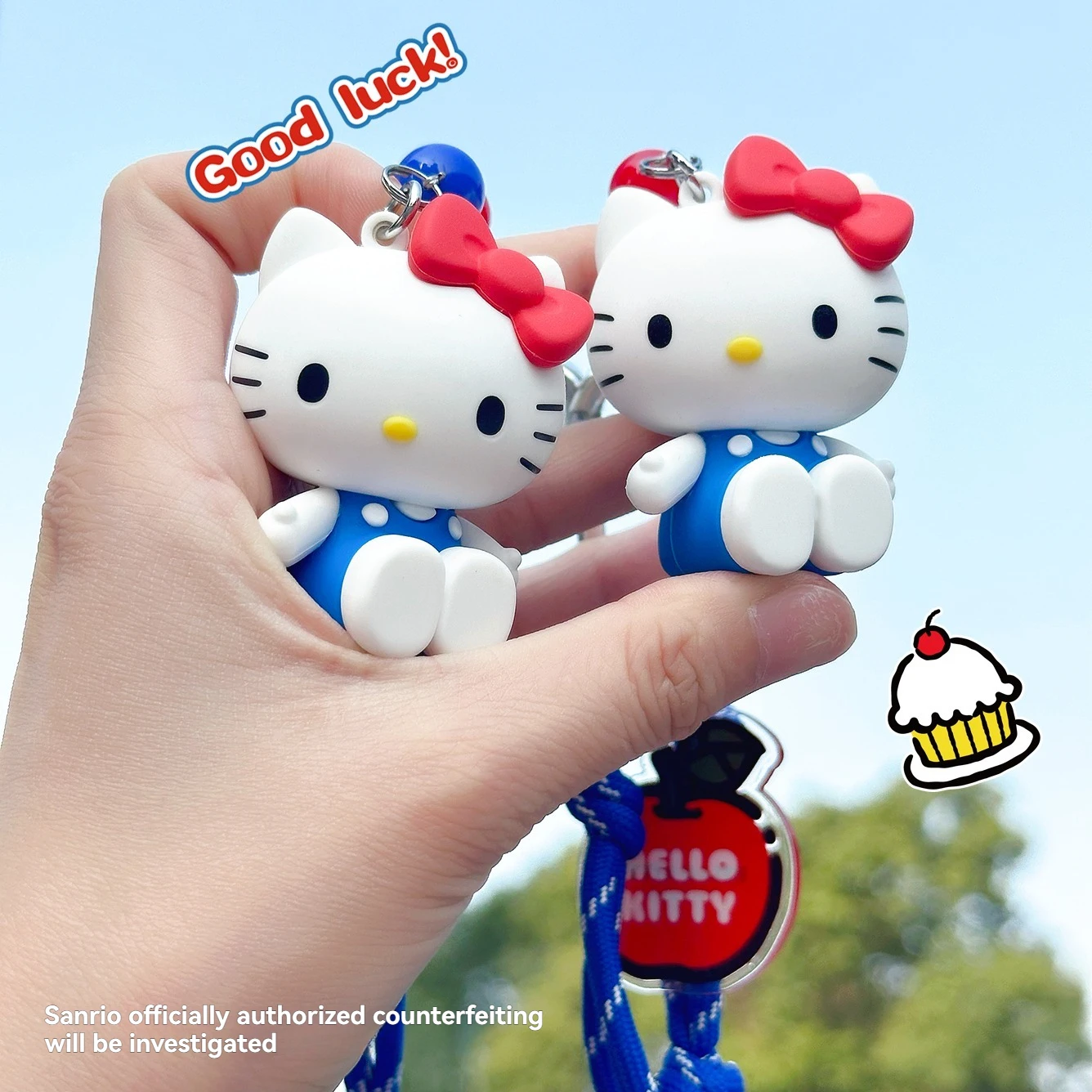 Hellokitty المفاتيح Kawaii Kt أحمر أزرق أبيض حقيبة كلاسيكية قلادة الكرتون نمط جديد فتاة المفاتيح هدية كيتي التلفزيون مطرز المفاتيح #3