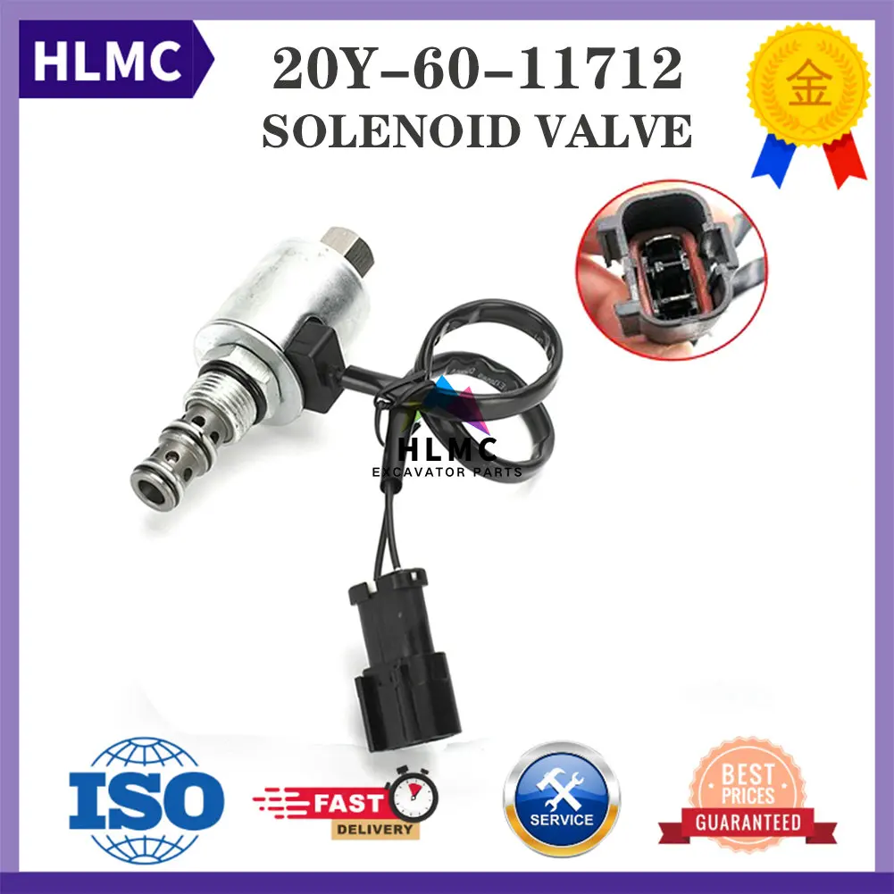 Swing Solenoid Valve Excavator PC200-5 6D95 Rotary Solenoid Valve 20Y-60-11712 20Y-60-11713