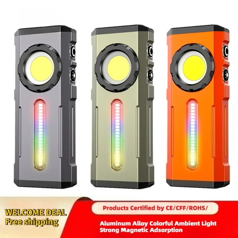 Mini Portable Super Bright Flashlight Long Lasting Magnetic Atmosphere Torch for Outdoor Inspection Camping Night Lighting