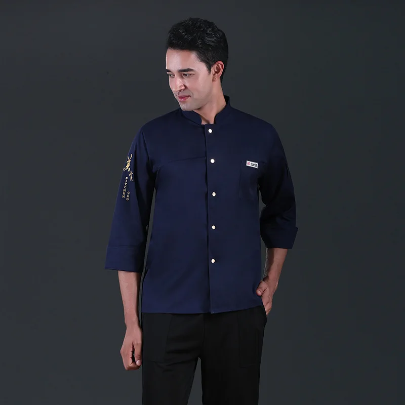 

Chef's workwear for men, long-sleeved, suitable for hotels, bakeries, cake shops, Western restaurants, hot pot restaurants, kitc
