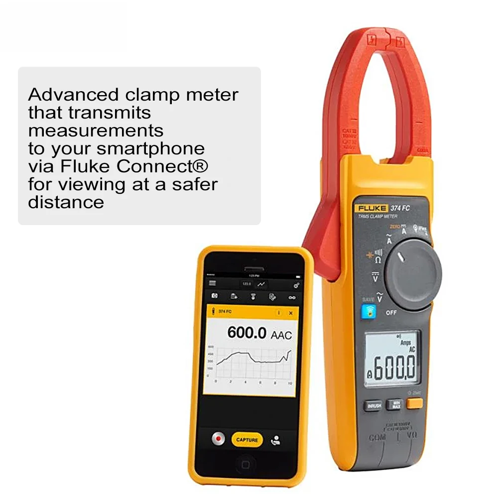 Fluke 374 FC True-RMS Clamp Meters AC/DC Voltage Resistance Capacitance Clamp Meter