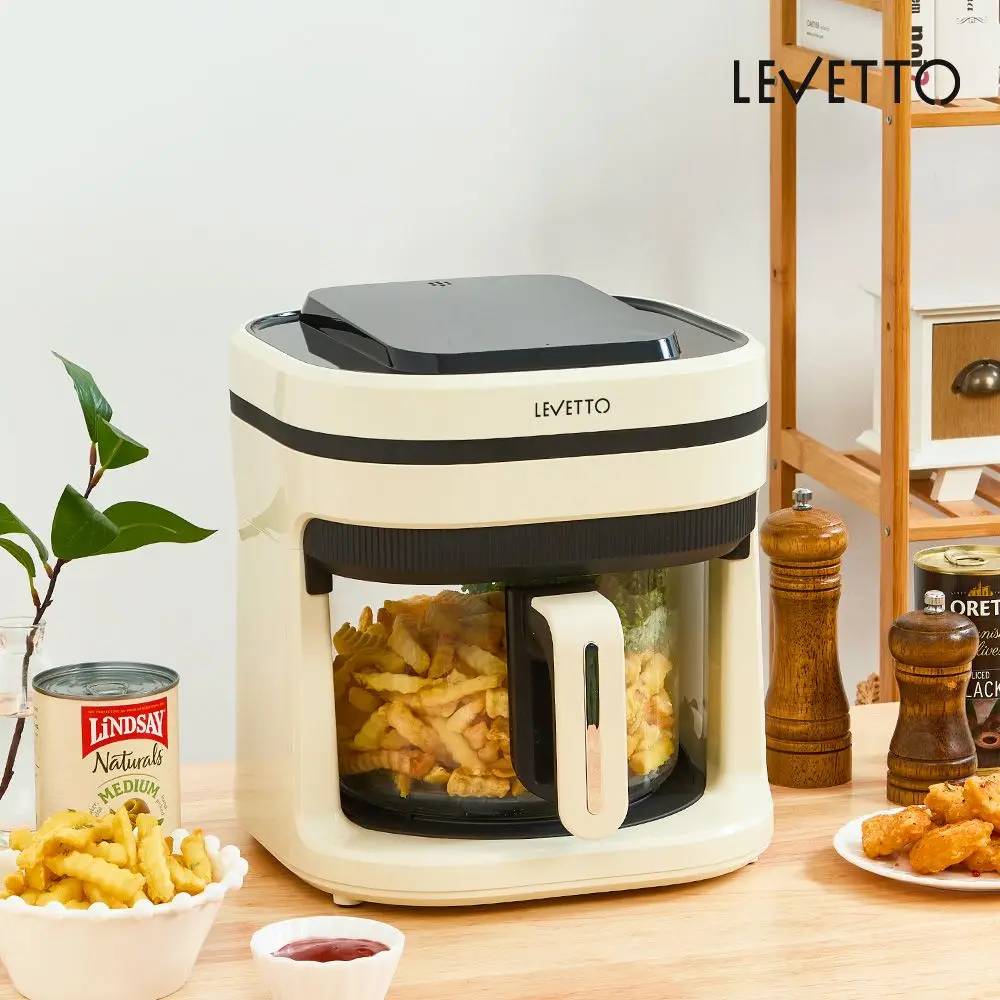 Living Art Levetto transparent glass heat resistant glass air fryer 3.5 L