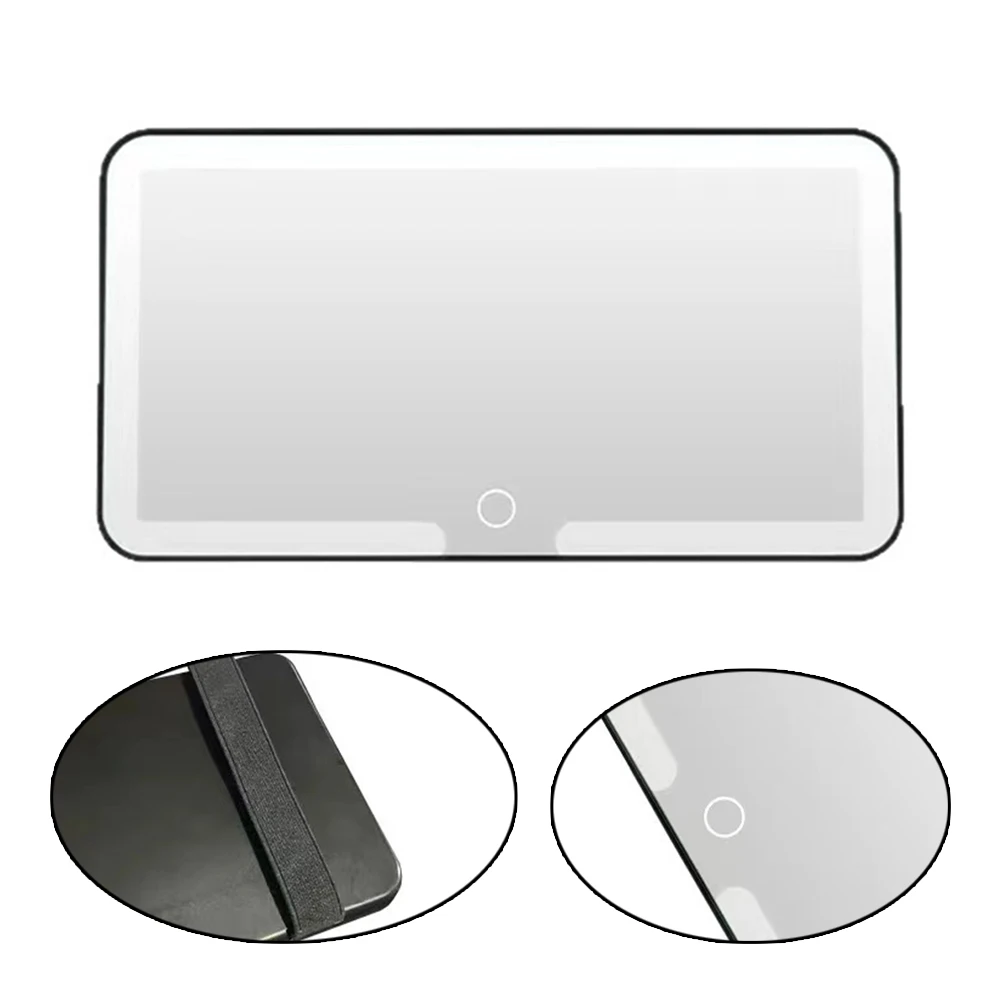 LED Car Makeup Mirror with Touch Control for Vehicles Sun Visor 2500K-5600K Adjustable Color Temperature Lighting