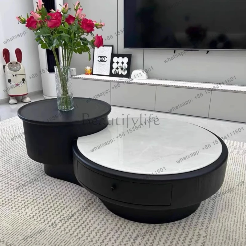 

Industrial Unique Side Table Clear Designer Accessories Round Coffee Table Japanese Simple Mesas Bajas Lounge Suite Furniture