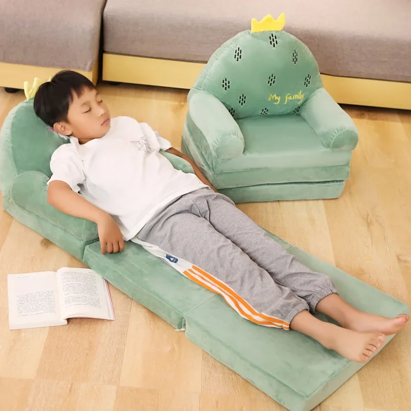 Children Sofa Cute Cartoon Lazy Folding Small Sofa Bed Girl Princess Baby Toddler Dual-purpose Small Child Seat