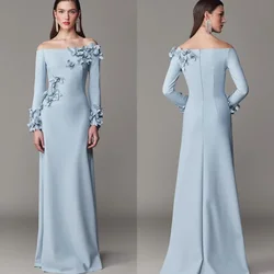 Customized Chinese Style Jersey Flower Pleat A-line Off-the-shoulder Long Dresses Cocktail Dresses Classic Exquisite Modern Styl