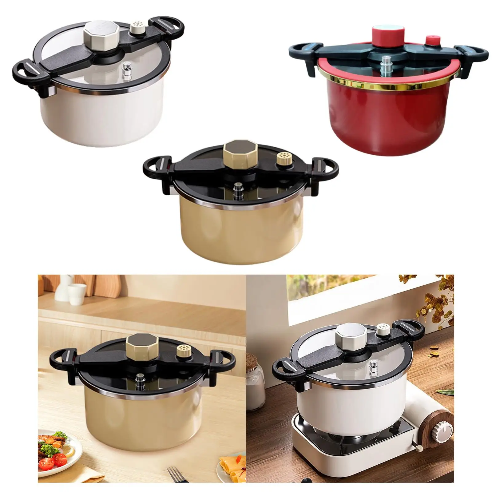 Micro Pressure Pan Non Stick Cookware Fast Heating Secure Locking Pressure Cooker for Camping Home Kitchen Restaurant Commercial