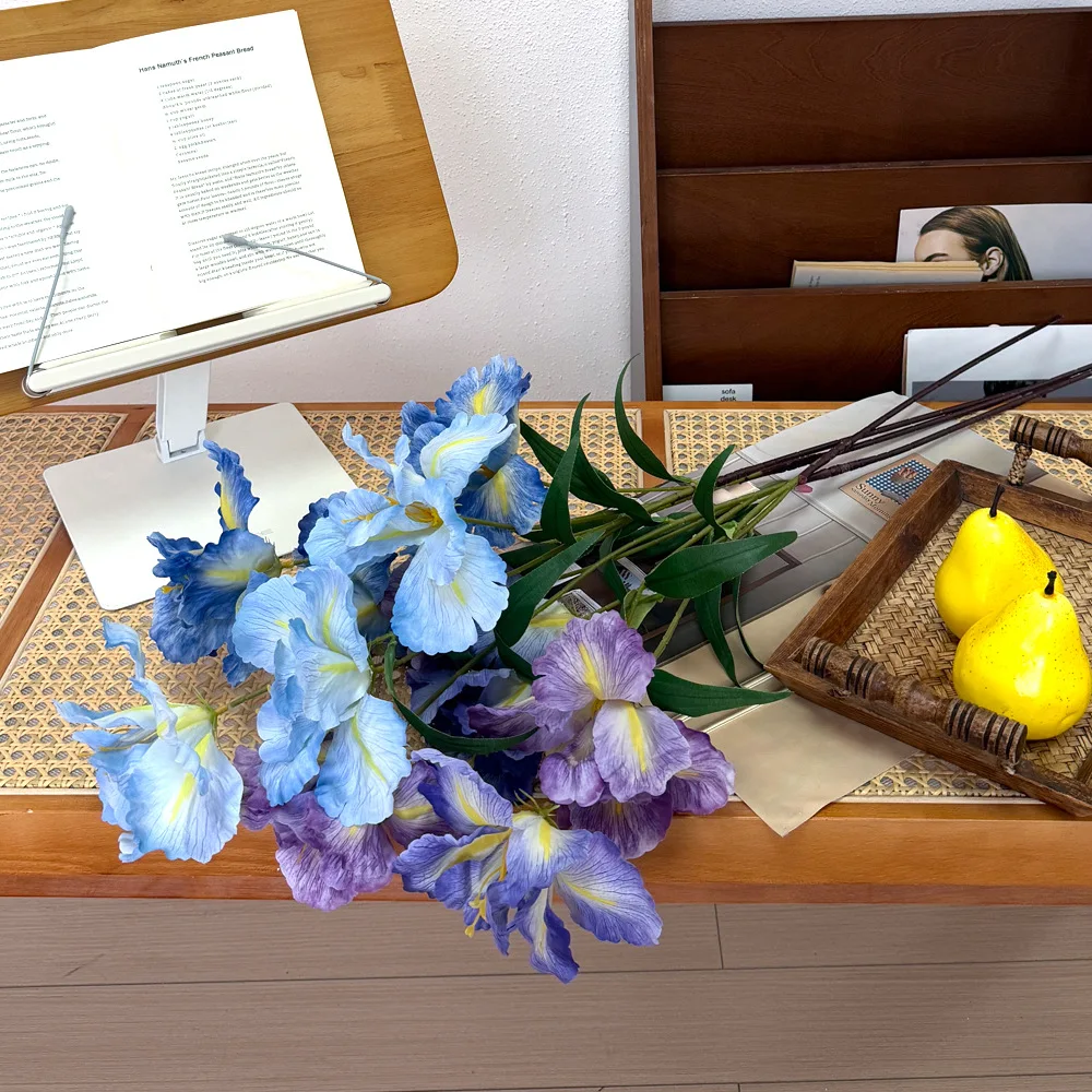 1/3pcs 3 Forked Artificial Iris Flowers Pansy Colorful Butterfly Faux Flowers For Home Garden Wedding Party Ceremony Decor