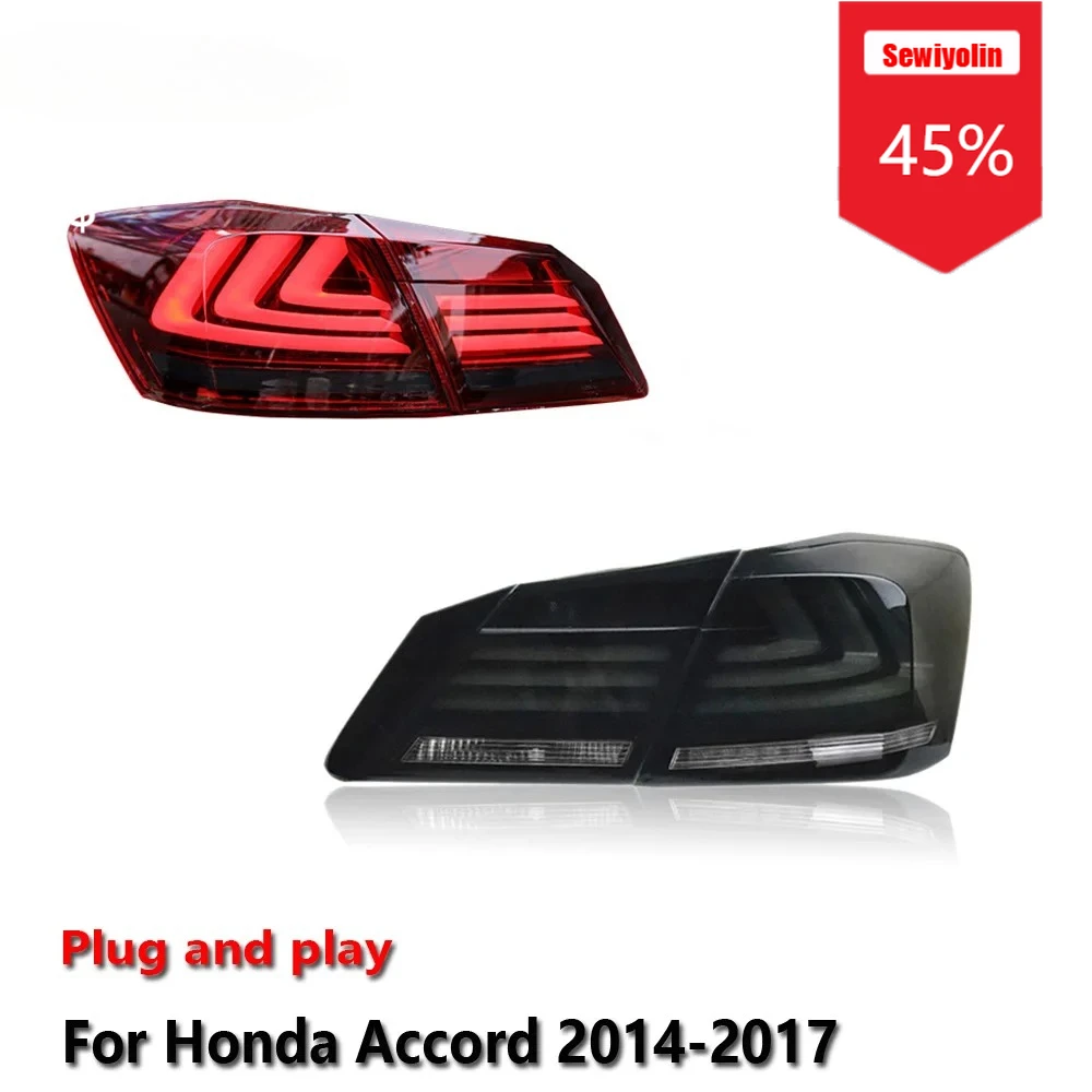 

Sewiyolin автомобильные светодиодные задние фонари в сборе для HONDA Accord 2013-2017 RGB авто противотуманные DRL тормозные указатели поворота Plug and Play