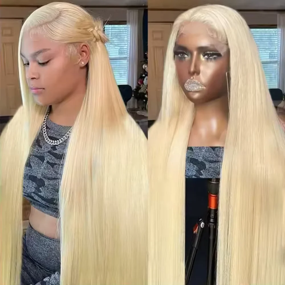 

Colored 613 Blonde 13x6 Hd Lace Frontal Wig 46 Inch 13x4 Lace Front Wigs Pre Plucked Transparent Brazilian Straight Human Hair