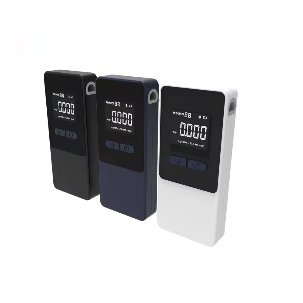 Mini Portátil Alcohol Tester, Bluetooth para Mobile App Background, Gerenciamento de Dados, Sensor de Célula Combustível, Novo, 2024