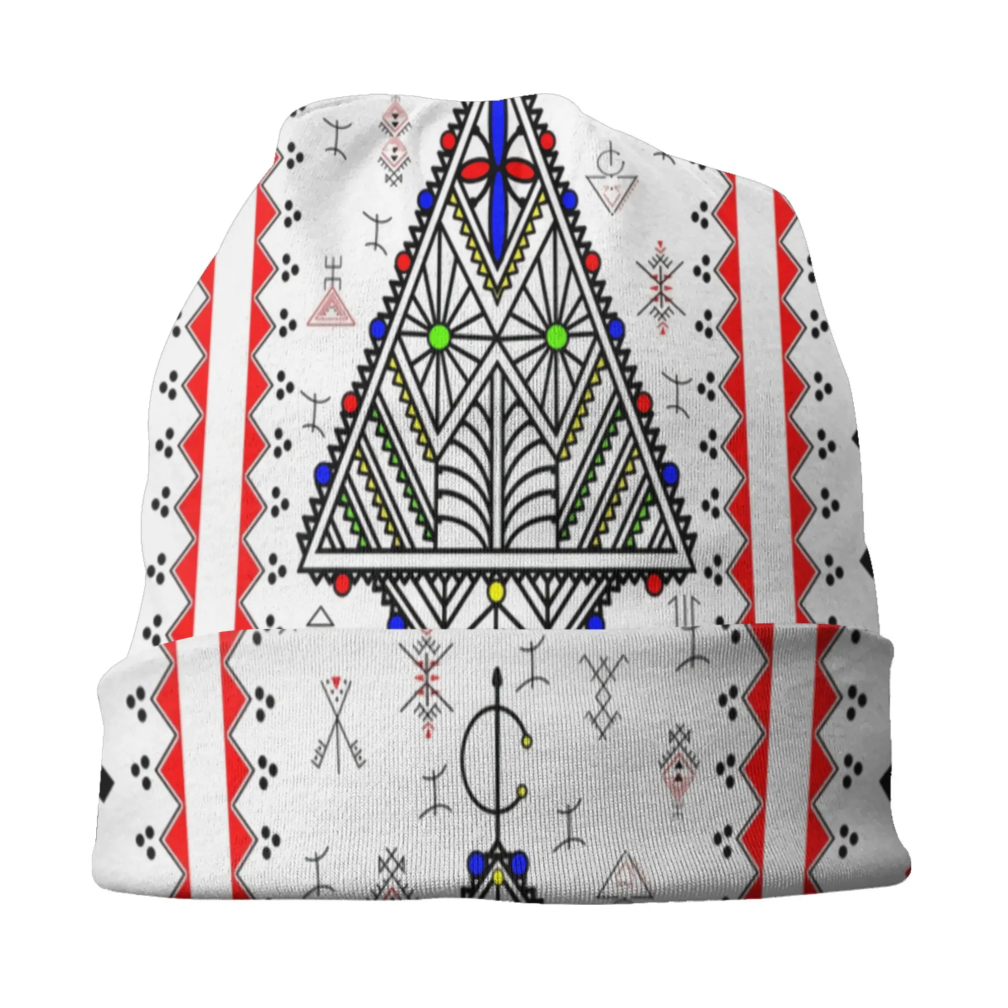 Kabyle Amazigh Carpet Beanie Cap Winter Warm Bonnet Femme Knitting Hats Outdoor Ski Africa Morocco Style Skullies Beanies Caps