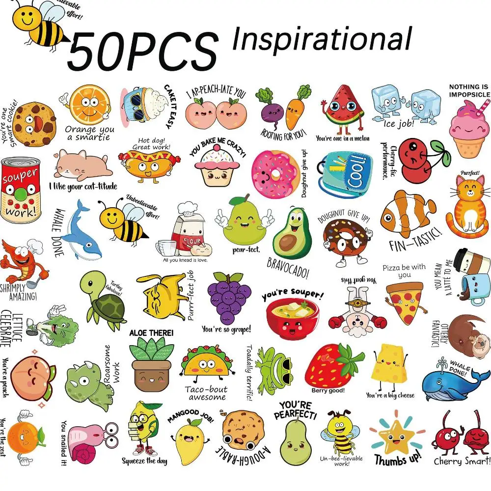 Gift School Stickey Stationery Animals Pattern Reward Stickers Kids Toy Decals Motivational Sticker Hand Account Decoration
