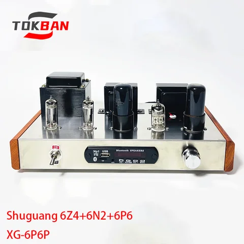 TOKBAN 5W*2 2.0 Channel Dawn 6P6P Audiophile Vacuum Tube Amplifier HiFi Stereo Class A Power Amplifier For Home Theater