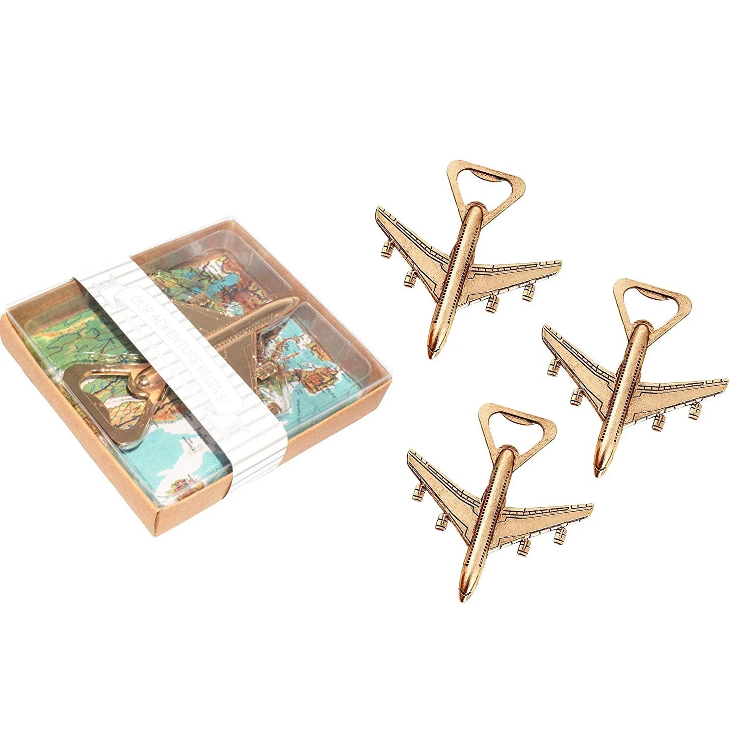 Pack of 12 Airplane Bottle Opener Gift Box Air Plane Travel Beer Bottle Opener Party Favor Wedding Birthday Decorations