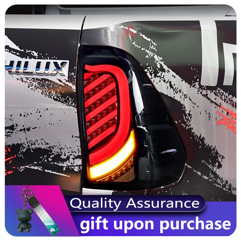 

2 шт. авто фонари для Toyota Hilux Vigo 2015-2021 гг., задний фонарь, модифицированный DRL, задний фонарь, светодиодный инструмент для скачки, аксессуары для сборки автомобиля