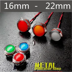 16mm 19mm 22mm Ball Head Warning Indicator Signal Light Indicator Line 3V 5V 12V 24V 110V 220 Waterproof IP67 Metal LED