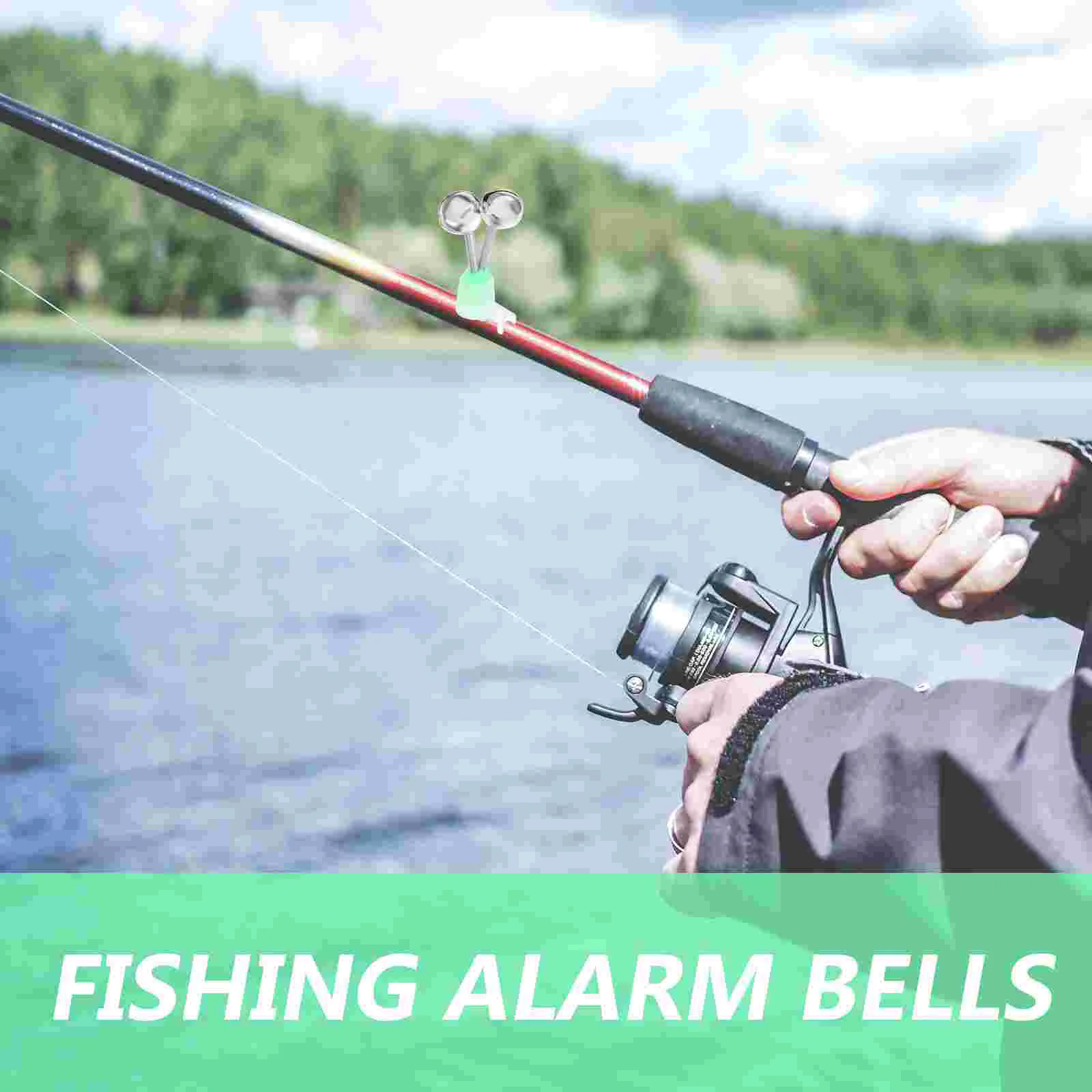 10 Pcs Fishing Rod Alarm Bells Clip Style Dual Bells Rod Clamp Tip Clip Twin Alert Bells fishing bell